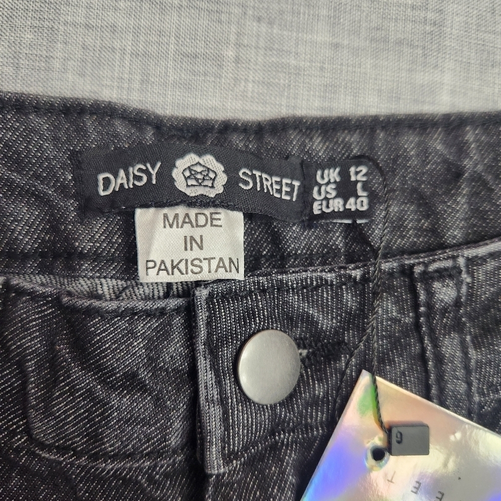 3/$25 Daisy Street high waisted black Denim jeans NWT size US L UK 12 - Picture 4 of 9